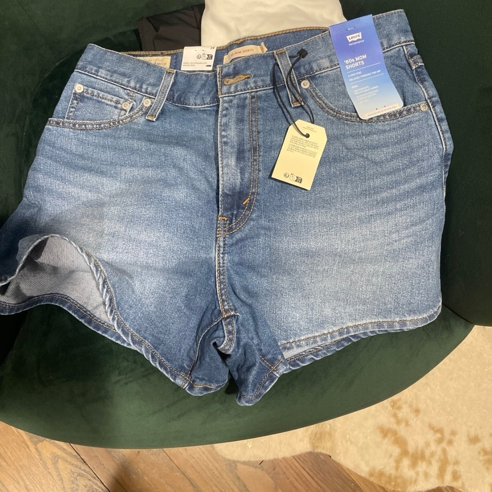 Levi's Light Blue Denim Mom Shorts